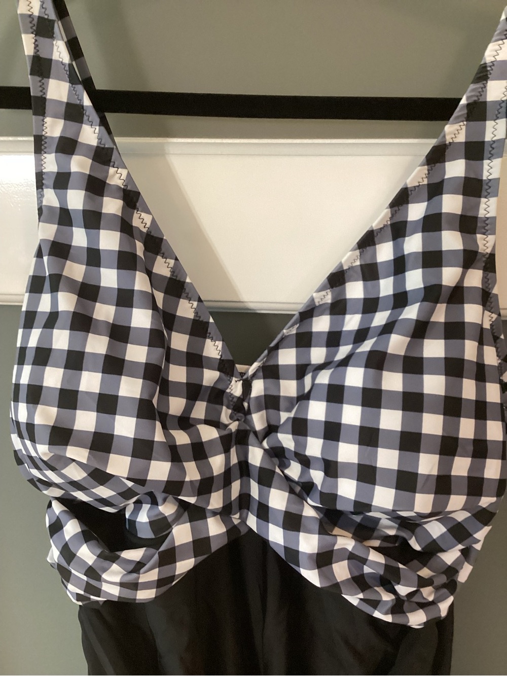 Smismivo Tummy Control Swimsuit One Piece - Gingham/Black - Large - NWT! - Picture 2 of 12